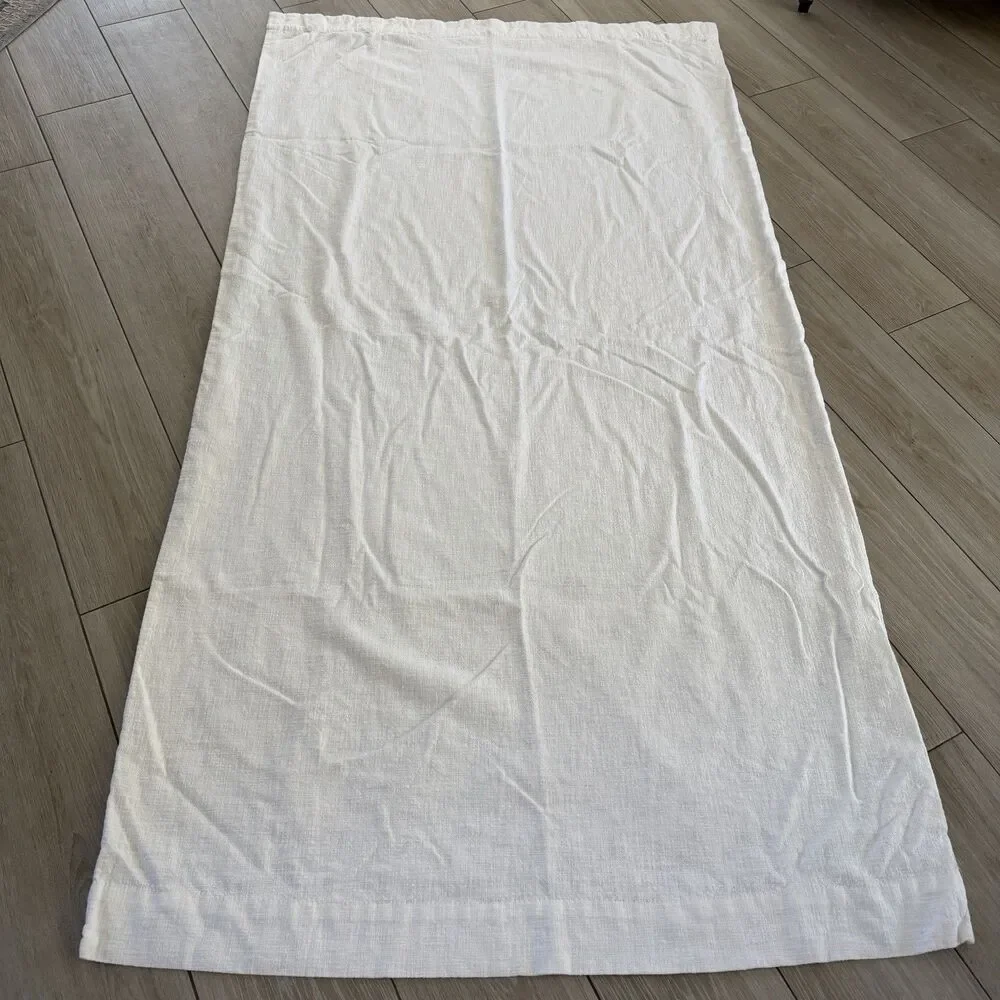 Pottery Barn Emery Drapes Set 2 White 50x 96 Curtains Blackout Lined Pole Top